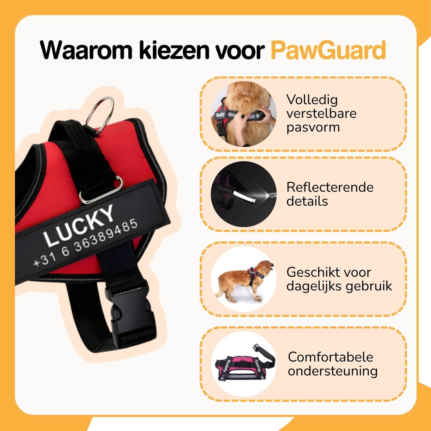 Petano PetGuard - Gepersonaliseerd Hondentuigje